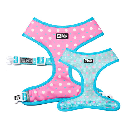 ‘Puppy Love’ (Pink/Blue) Reversible Harness